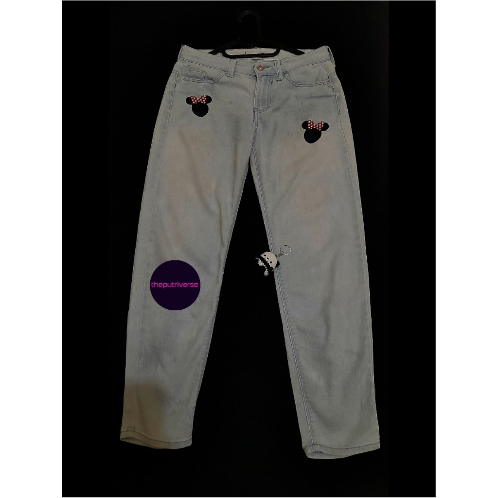 Nevada Celana Jeans × Disney Minnie Mouse Warna Soft Blue Size L