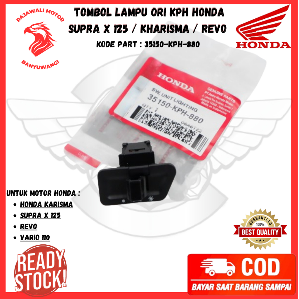 Tombol Lampu Honda Karisma Ori / Supra X 125 / Revo & Vario 110 - 35150-KPH-880