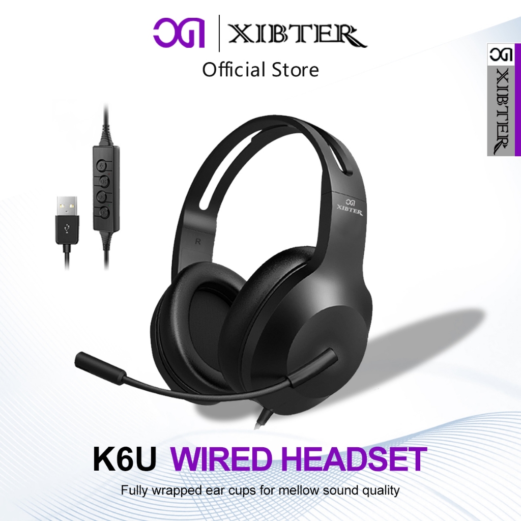 XIBTER K20 Layanan Pelanggan Headset PC Gaming Berkabel USB
