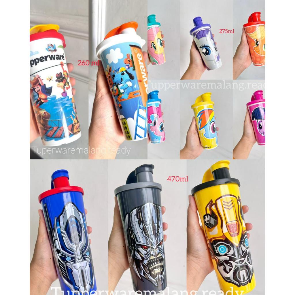 [PROMO] TEMPAT MINUM/ BOTOL BOTTLE  BEAR / CAT 470 ML GIANT TUMBLER ANAK TUPPERWARE HAPPY DAYS 300ML