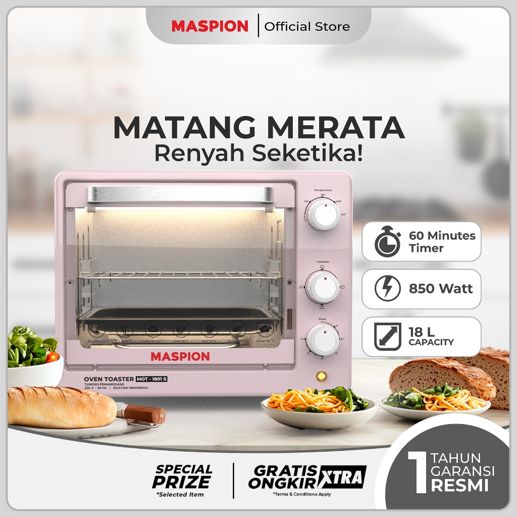 Maspion Oven Toaster Tungku Pemanggang 18 Liter MOT-1801 S