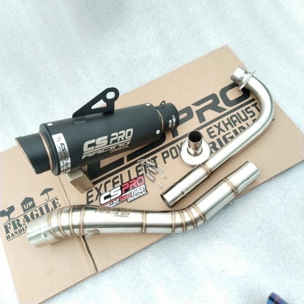 Knalpot Rbt/gtx original cs pro racing ful system black dof knalpot supra jupiter vega shogun