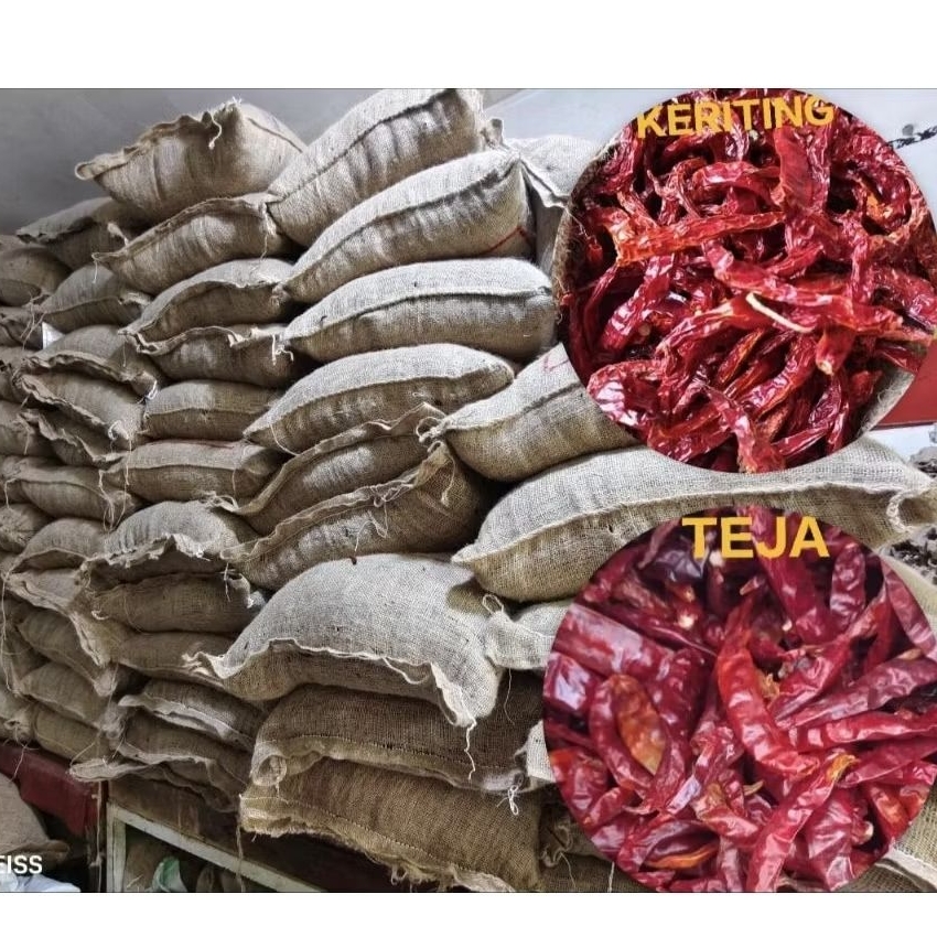 5 KG, 10 kg CABE TEJA INDIA, CABE Rawit  KERING// CABE Keriting kering