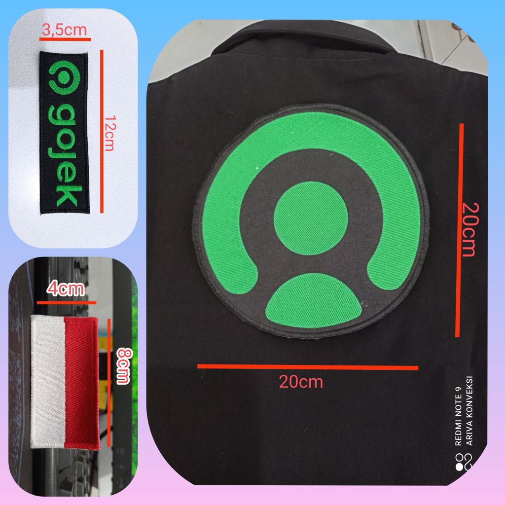 patch emblem bordir logo mitra gojek 3 in 1