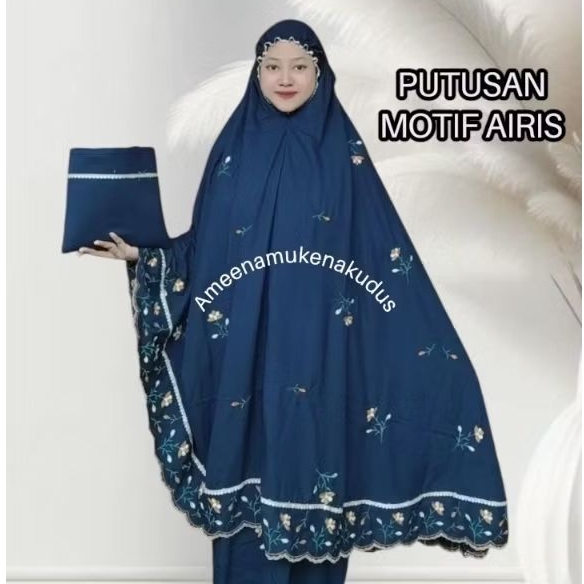 MUKENA PUTUSAN DEWASA BAHAN RAYON TWILL MOTIF IRIS