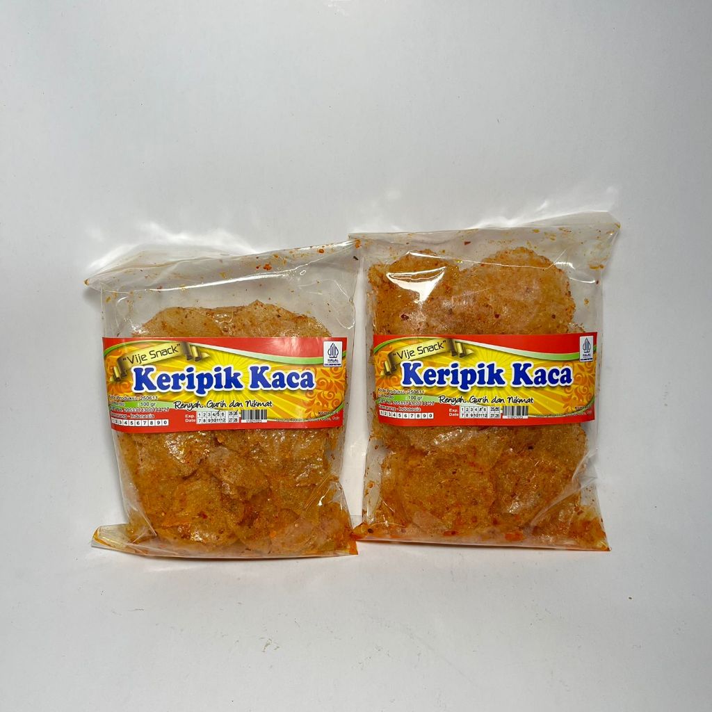 Keripik Kaca 100 gr, Vije Keripik Kaca Vije – Keripik Tipis Renyah Pedas | Snack Kriuk Kekinian, Cam