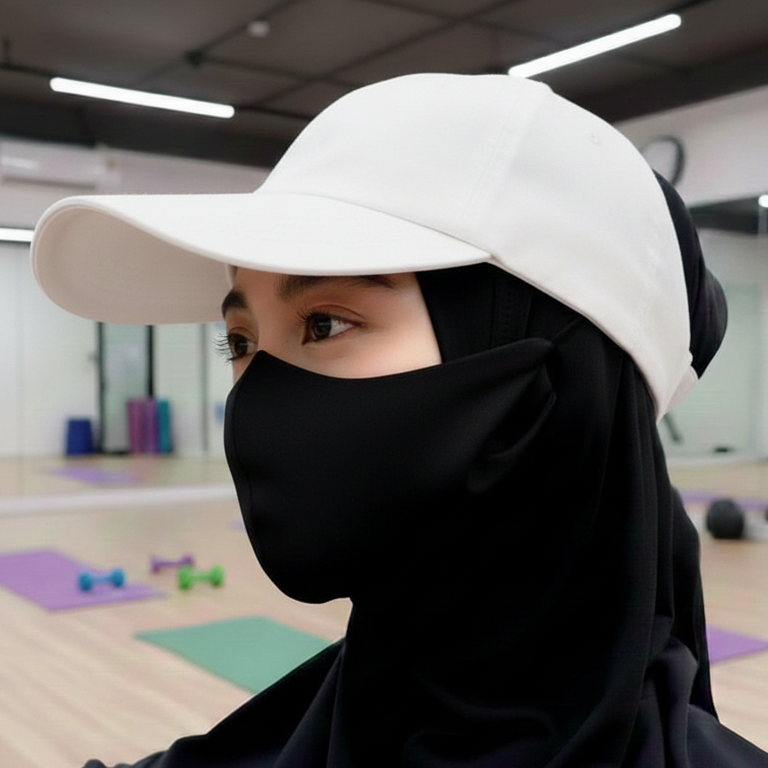 Topi Golf Wanita Hijab Keren - Topi Sport Premium Bahan Adem Putih
