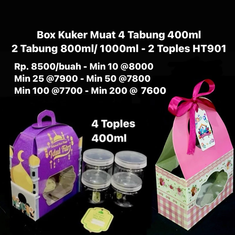 Box Kuker Muat 4 Tabung 400ml - 2 Tabung 800ml 1000ml - 2 Toples HT901