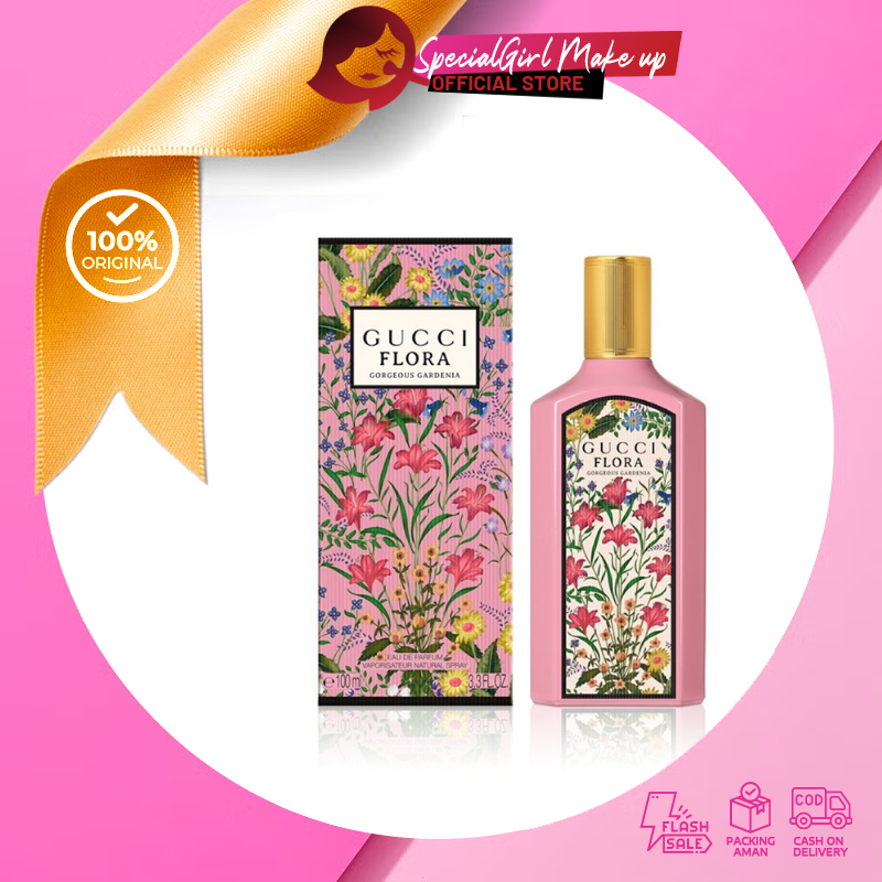 Parfum Wanita Gucci Flora Gorgeous Cardenia Pink FLOWER NEW Eau De Parfum EDP 100ml