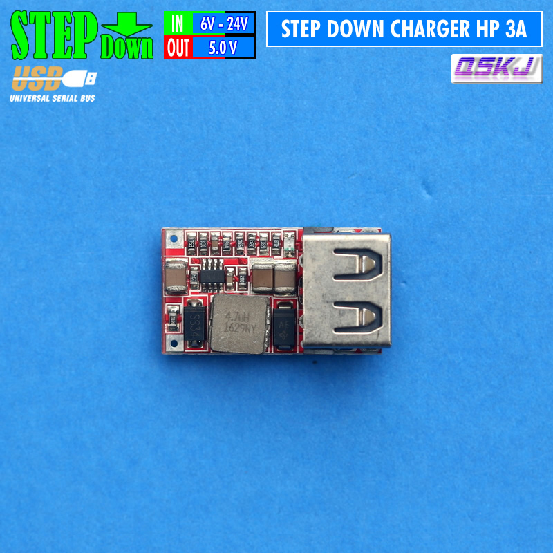 Step Down USB 5V 3A Modul Cas Charger Casan HP Mobil Motor 15W MP2315 Module StepDown DC Ke DC Conve
