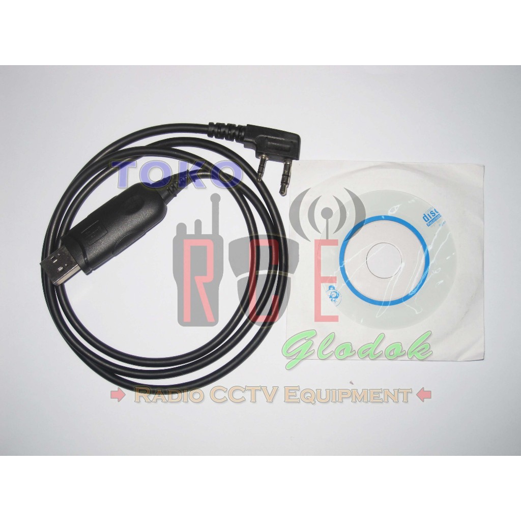 Kabel Data Program HT Walkie Talkie USB Konektor dan CD Driver untuk HT China Baofeng Pofung WLN