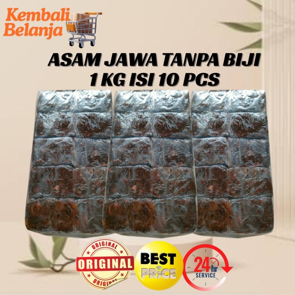 1 Kg Isi 10 Pcs Asam Jawa Tanpa Biji/ Asem Jawa  Asli/ Asam Jawa Super