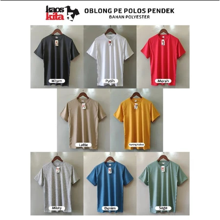 Kaos Polos Murah Bahan PE (Polyester Bahan Tebal)