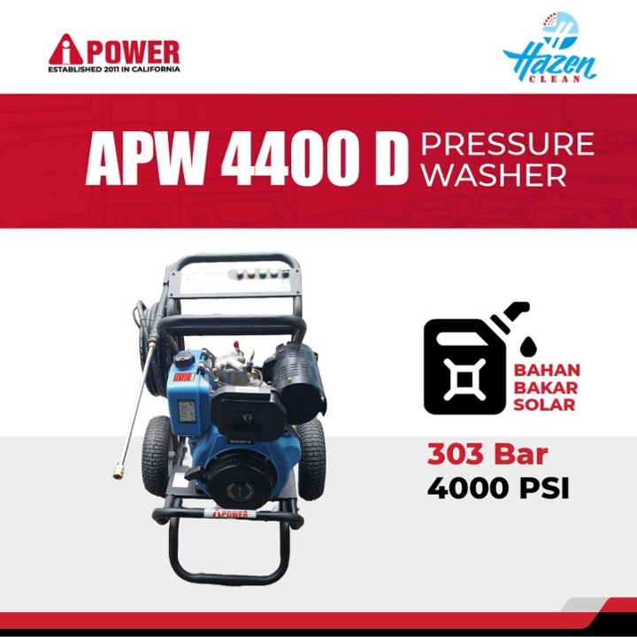 AIPOWER APW-4400D - Mesin Jet Cleaner Diesel 4400Psi Usaha Cuci Kendaraan HAZENclean