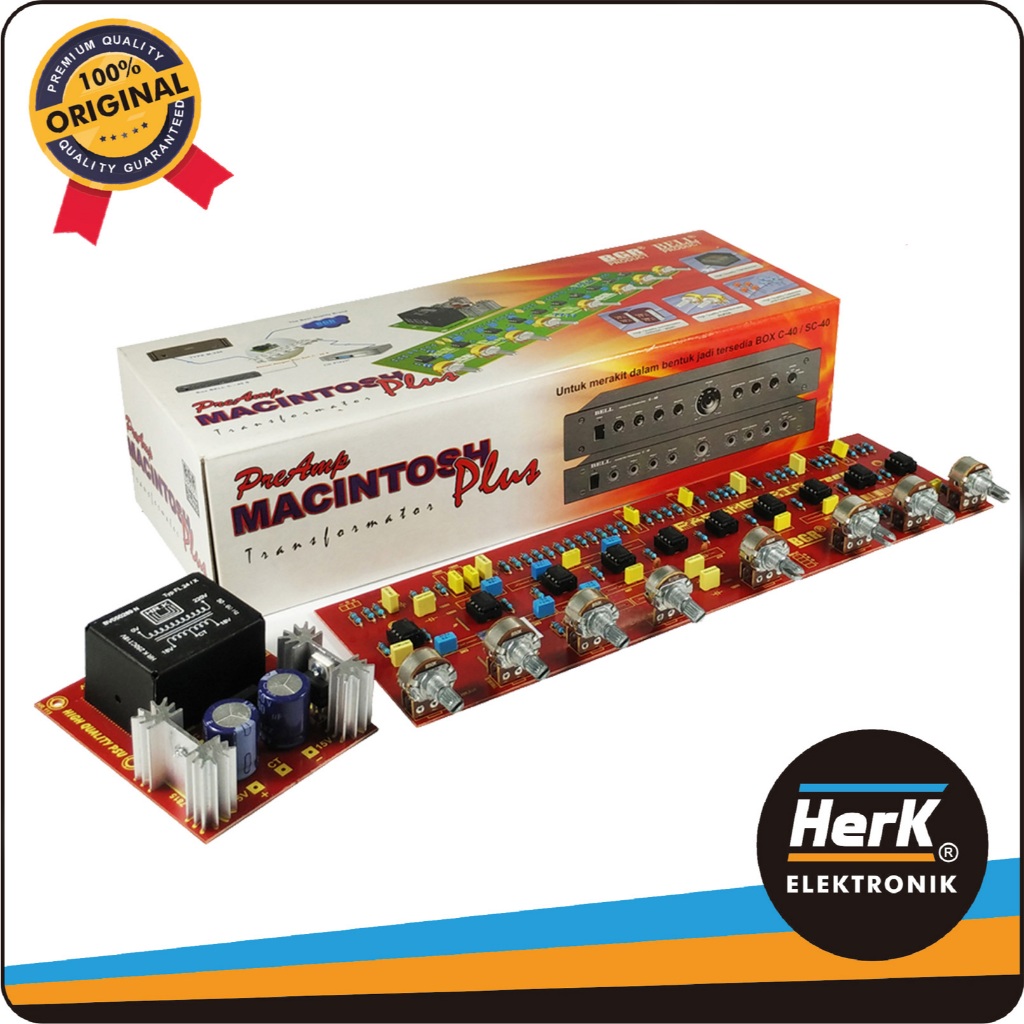 KIT TONE CONTROL MACINTOSH PLUS TRAFO BELL BGR Penguat Sinyal Audio dengan Bass Booster dan Level Pe