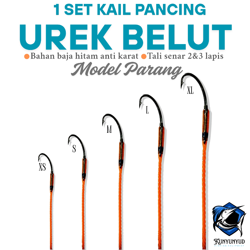 1 Set Kail Pancingan Belut Sawah - Urek Belut Siap Pakai - Kail Pancing Kuat Bahan Baja Tahan Karat