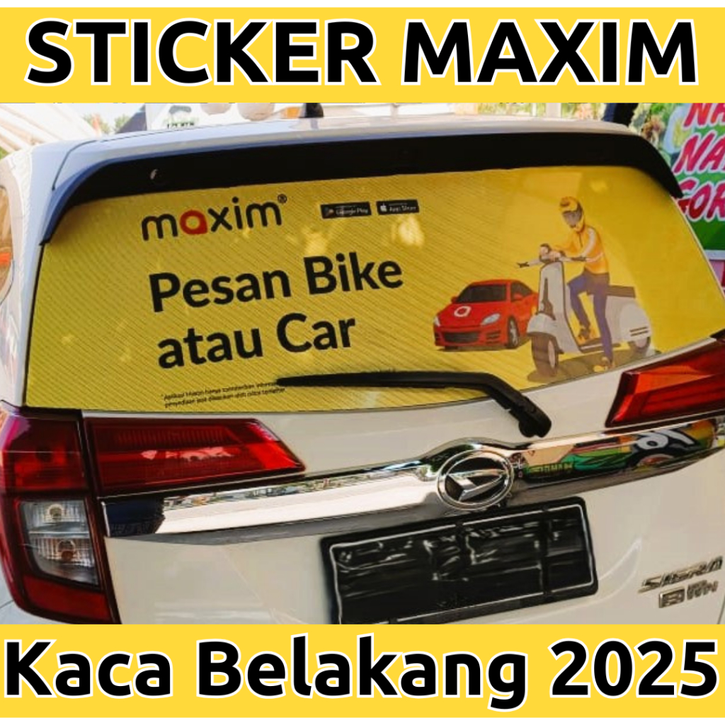 STIKER ONE WAY MAXIM KACA BELAKANG 2025