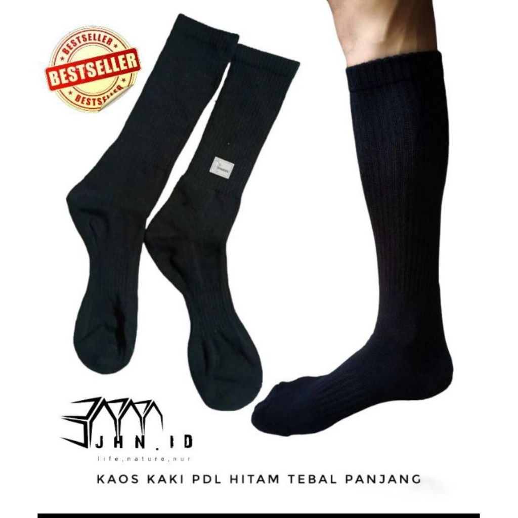 Kaos Kaki Pdl TNI Jatah Polri Panjang Selutut Tebal Hitam Panjang /Kaos Kaki Pria Hitam Panjang /Kao