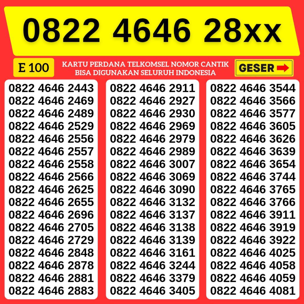 Kartu Perdana Nomor Cantik Telkomsel 464646 Triple Nomor Cantik Simpati Triple Kwarted Panca Support
