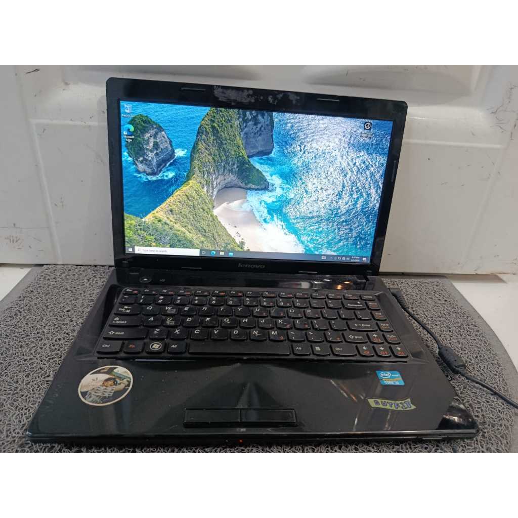 Laptop Lenovo G480  Windows 10 home 32-bit Processor Intel core i5 3230M 2.6GHz Ram 4 GB  Penyimpana