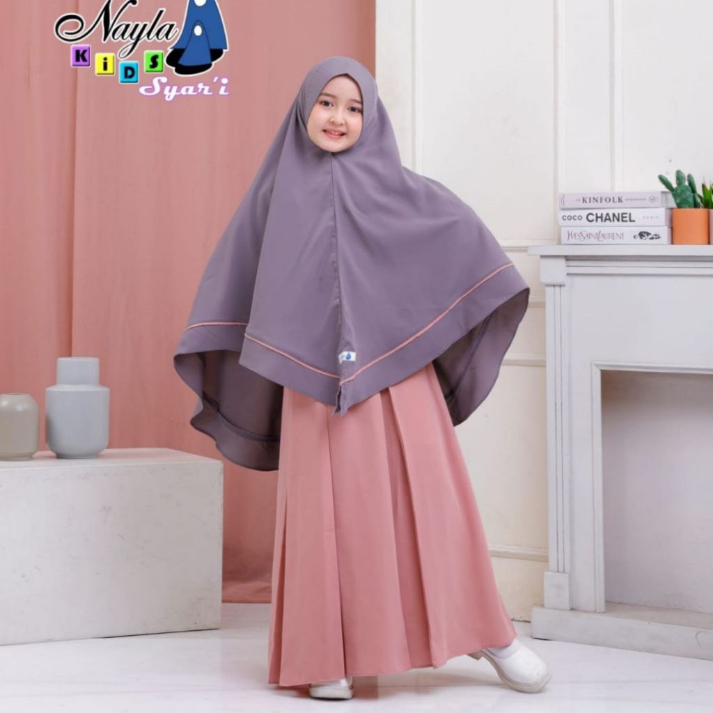 [Boom Sale‼️] Nayla Kids Gamis Anak Syar'i Set Khimar Cadar Tali