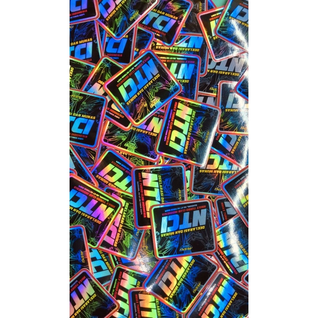 CETAK STIKER HOLOGRAM VINYL GLOSSY DOFF TRANSPARAN CHROMO