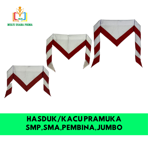 Hasduk SD SMP SMA SMK PEMBINA Dasi Pramuka Kacu Satin Stangan Leher Siaga Penggalang Penegak Pandega