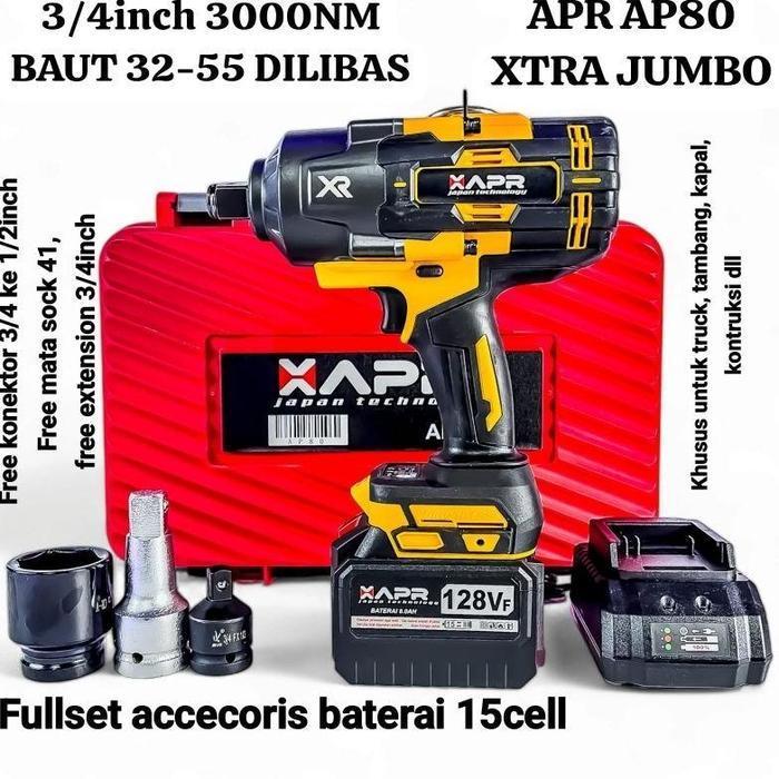 APR impact wrench xtra jumbo 3/4inch type AP80 PROMAX 3000NM garansi resmi - APR AP80 - APR AP33 PRO