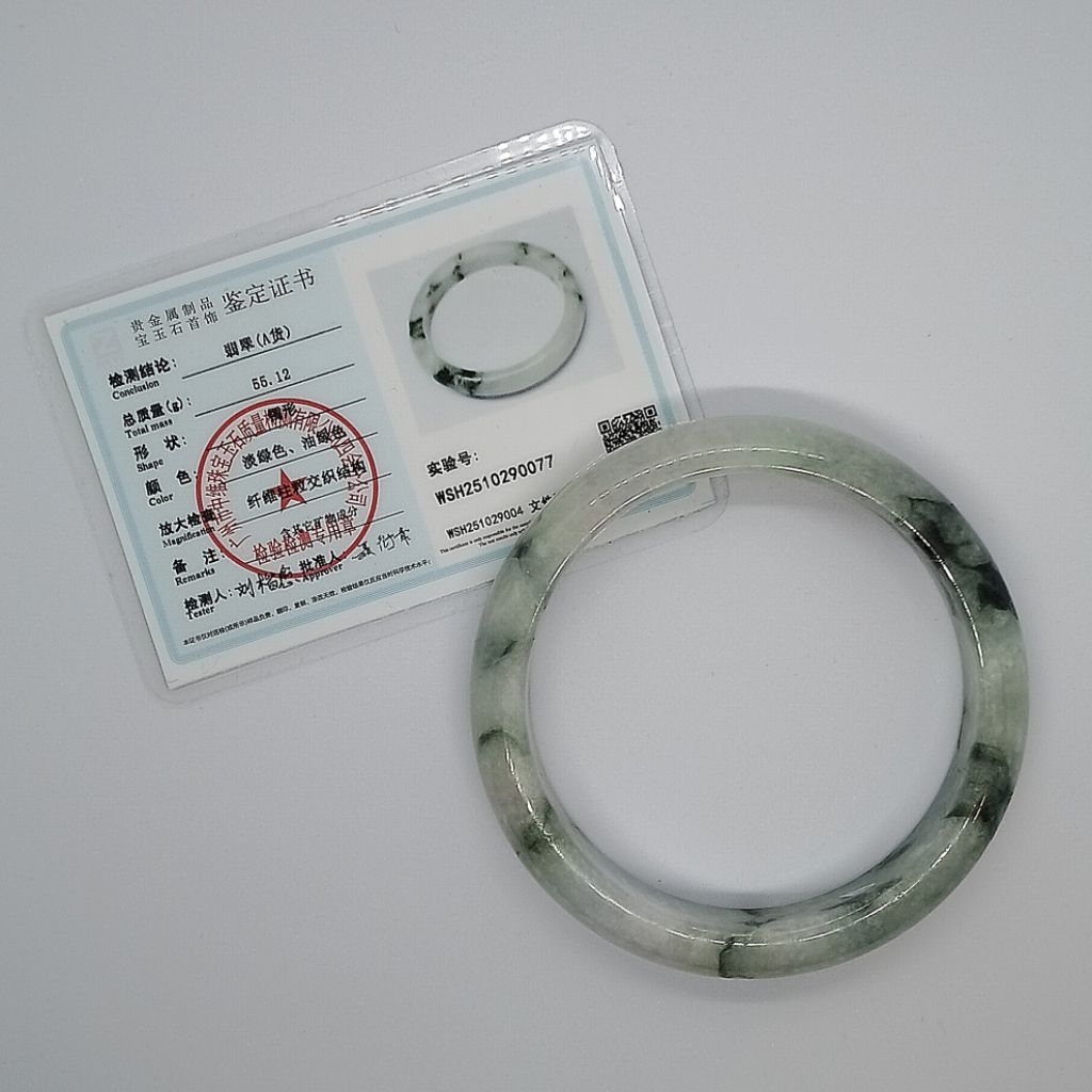 [BACA DESKRIPSI] LIMITED Gelang Giok Jadeite Burma Fei Cui Include Sertifikat 6862 - Original Jade B