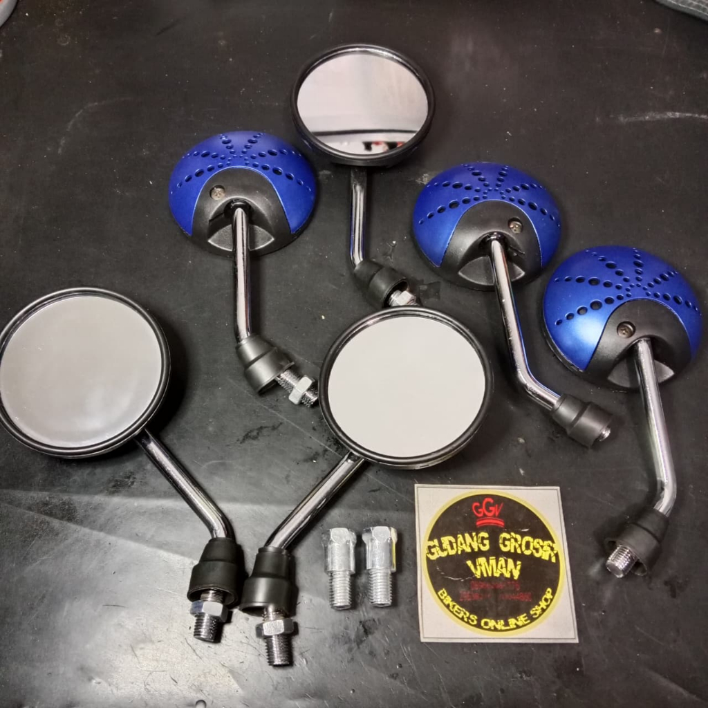 Spion Clasic Model Scoopy Mini Spion Retro Bulat Free Sambungan Spion Pemasangan Universal Spion Bul