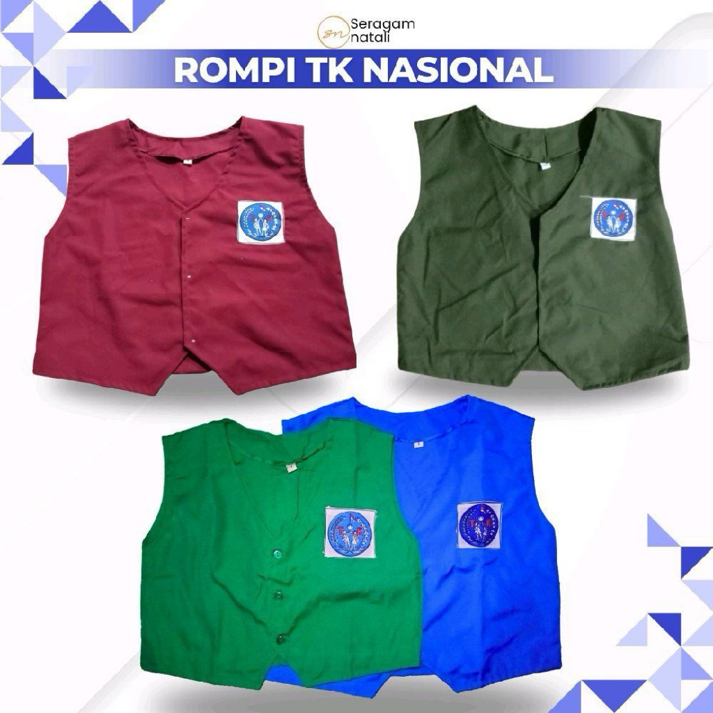Seragam sekolah Rompi TK Nasional Modern untuk Anak Laki-laki Aktif: Hadir dengan Warna (Merah, Hija