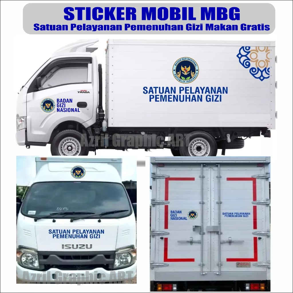 STICKER CUTTING MOBIL BADAN GIZI NASINAL LOGO MBG LOGO BGN