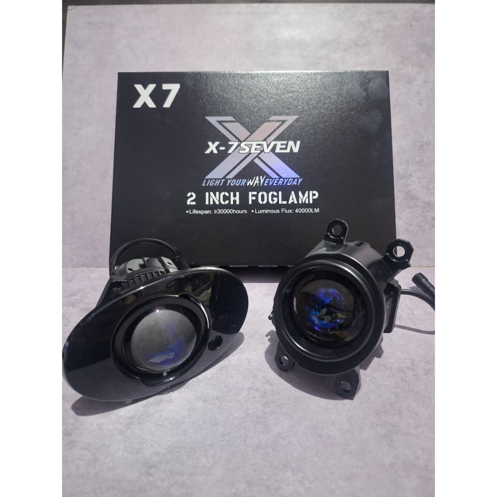 X-7SEVEN - FOGLAMP 2 INCHI PROJECTOR BILED X-7SEVEN X7 3 WARNA 2 INCHI FOGLAMP HONDA TOYOTA LAMPU KA