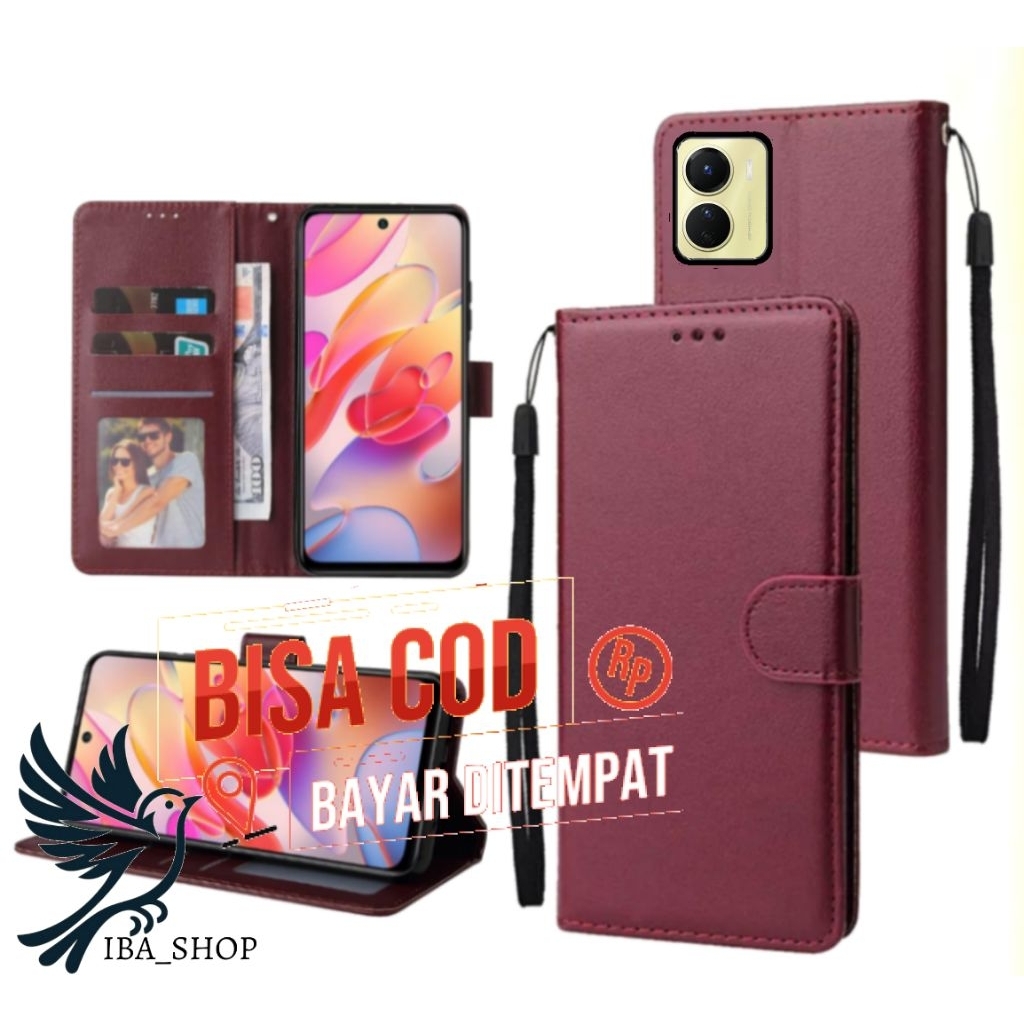 CASE HP VIVO Y16 - CASING DOMPET-FLIP LEATHER-SARUNG HP