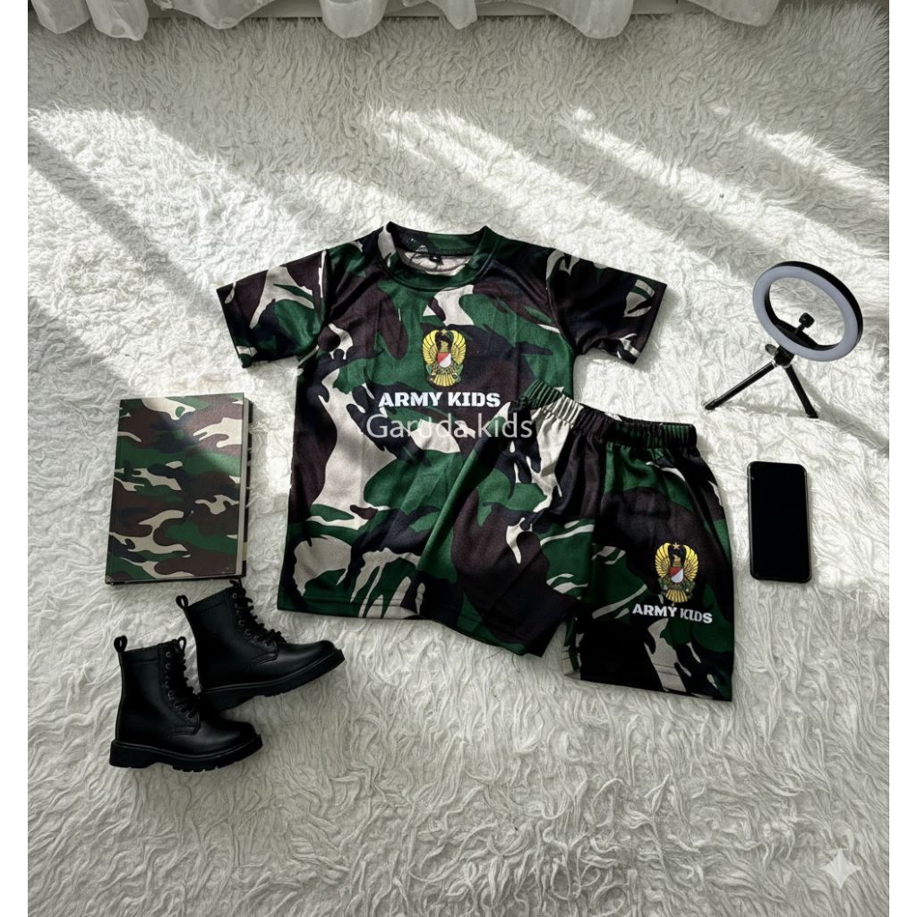 Setelan Baju Anak Army Kids Loreng Keren – Baju Tentara Anak Laki-Laki