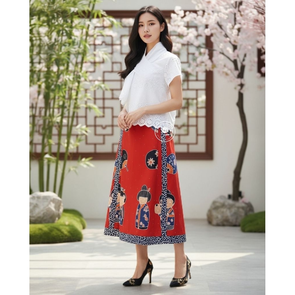 BATIK NONIK setelan blouse rok batik tulis katun bordir / baju setelan imlek