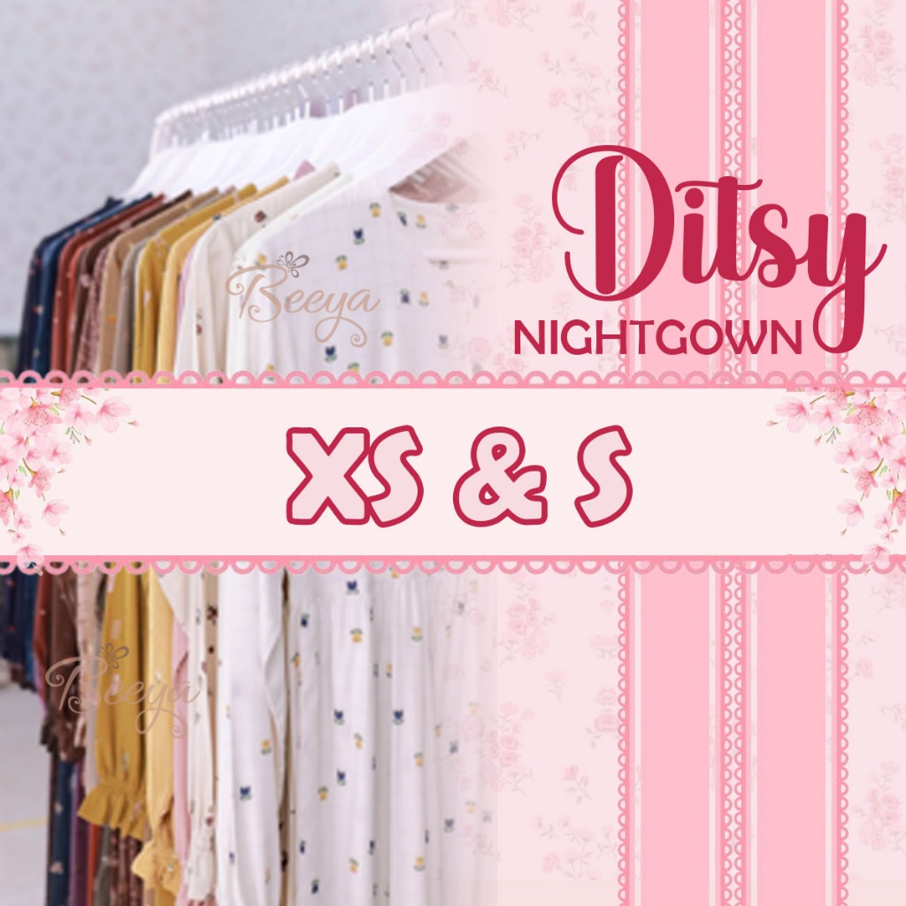 2. Ditsy Nightgown Desember SIZE XS S Gamis Akhwat Muslimah Dress