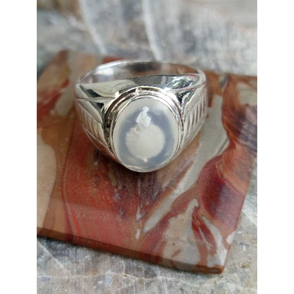 Kalsedon Motif SEMAR Unik Ring Perak 925 Handmade
