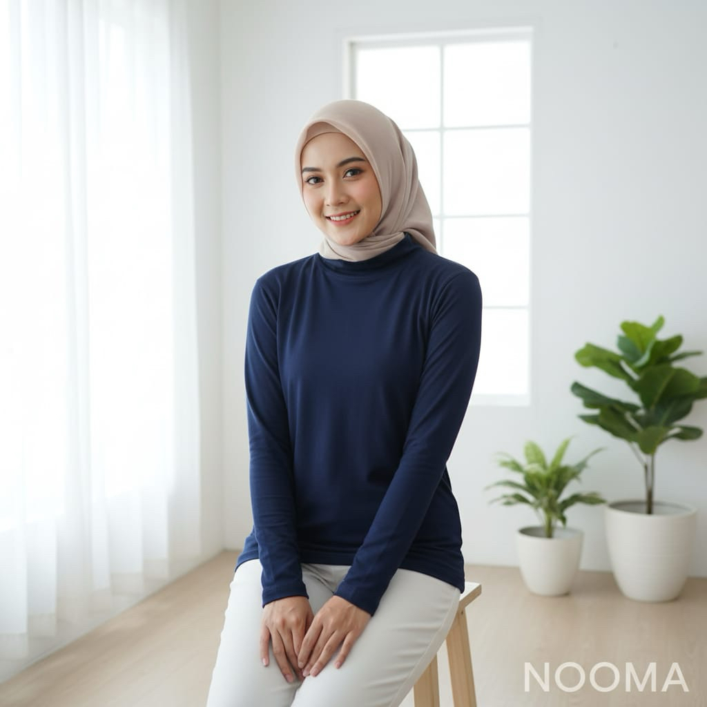 Manset Baju Bahan Kaos Rayon Super Premium Manset Lengan Panjang Adem Uniqlo Turtle Neck Berbagai Uk