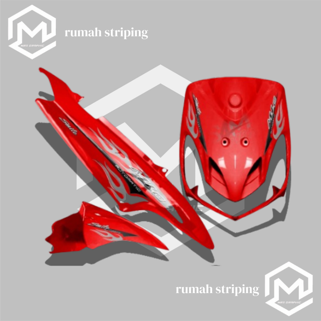 Stiker transparan striping mio Smile Api Original full warna