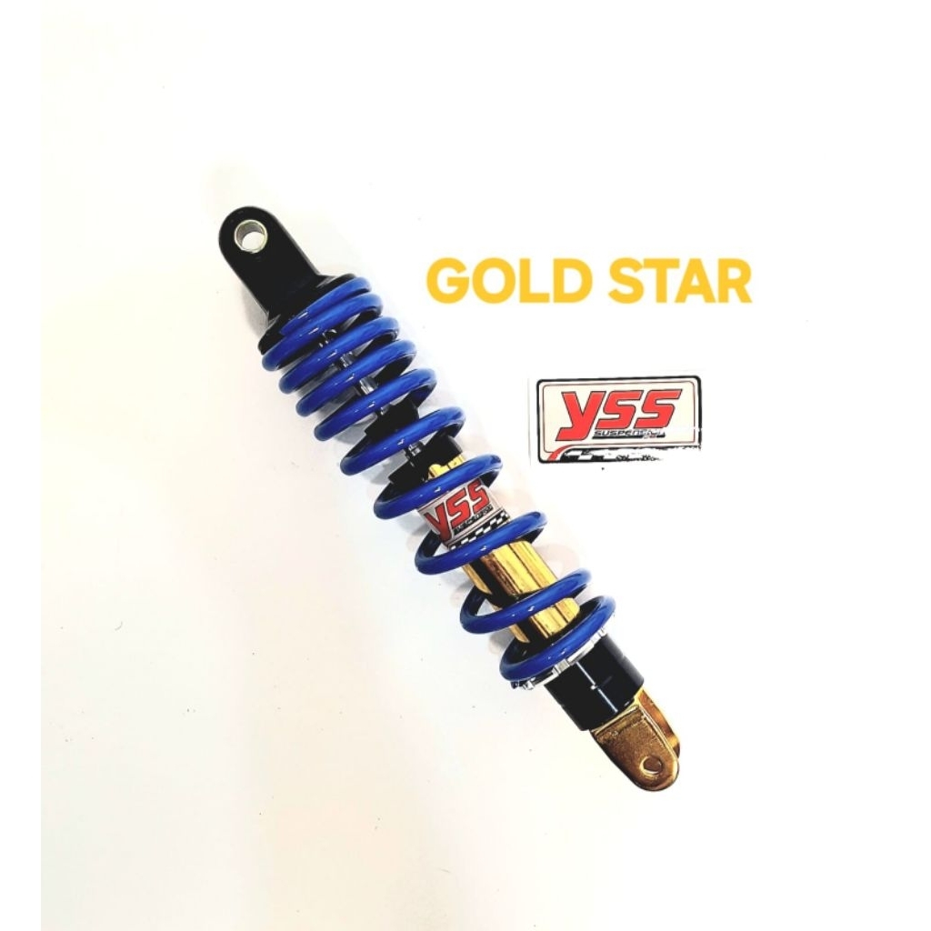 SHOCK BELAKANG COPY YSS BIRU/KUNING UKURAN 330 MM BUAT MOTOR VARIO 125CC/ VARIO 150CC/ VARIO 160CC/ 