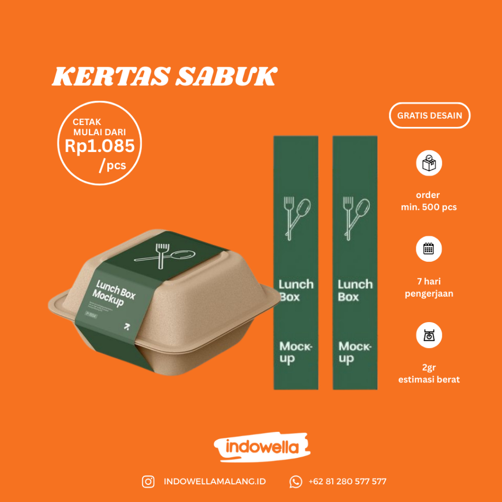 Printing Paperbelt Custom | Kertas Sabuk Bento | Belt Kotak Box