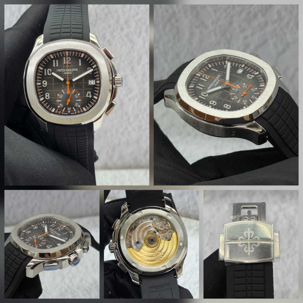 Patek Philippe Aquanut  5968 Swiss Automatic Movement Rubber Black Dial