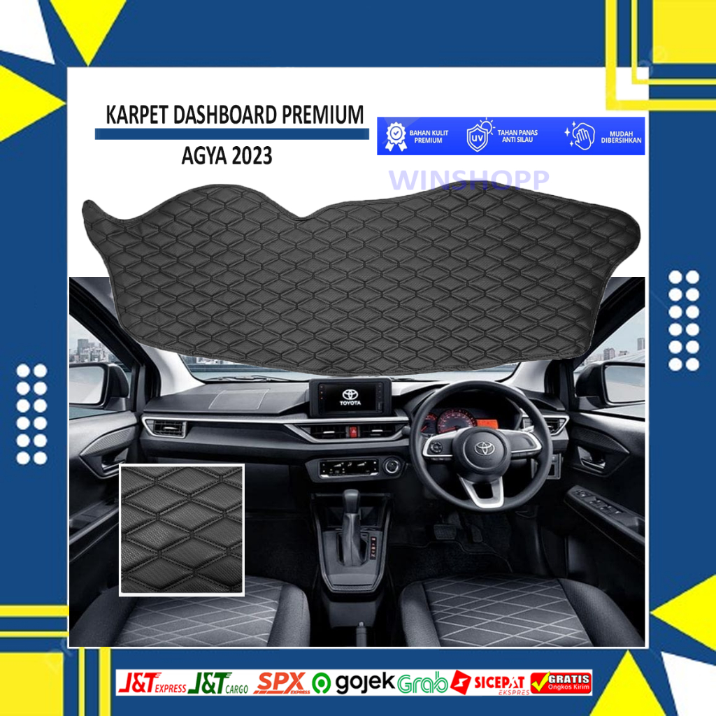 KARPET DASHBOARD ALAS DASHBOARD KULIT SINTESIS AGYA 2023 MOTIF WAJIK