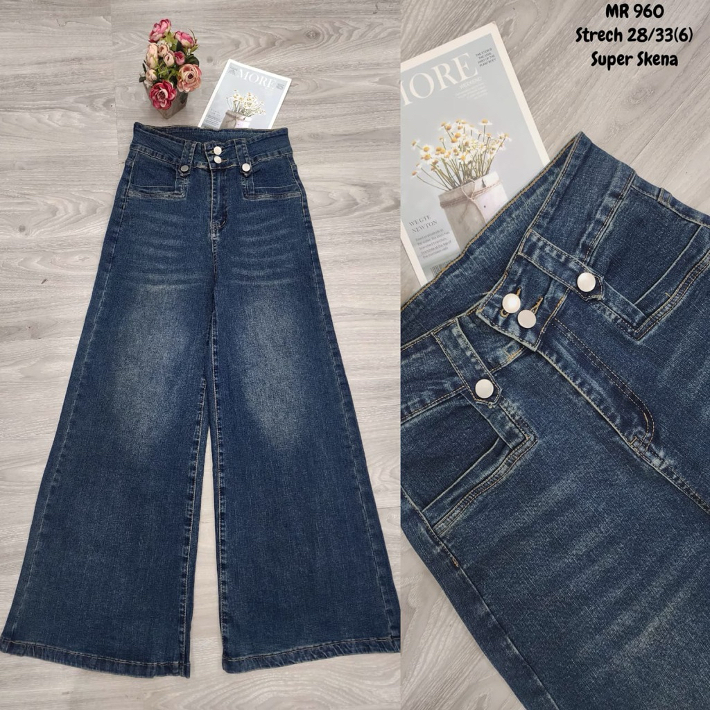 CELANA NATALIE BERLYN/ Celana Kulot Skena Softjeans Stretch Miel Jeans