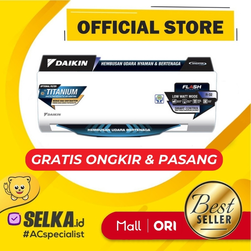DAIKIN FTKQ50UVM4 + PASANG AC SPLIT 2 PK INVERTER