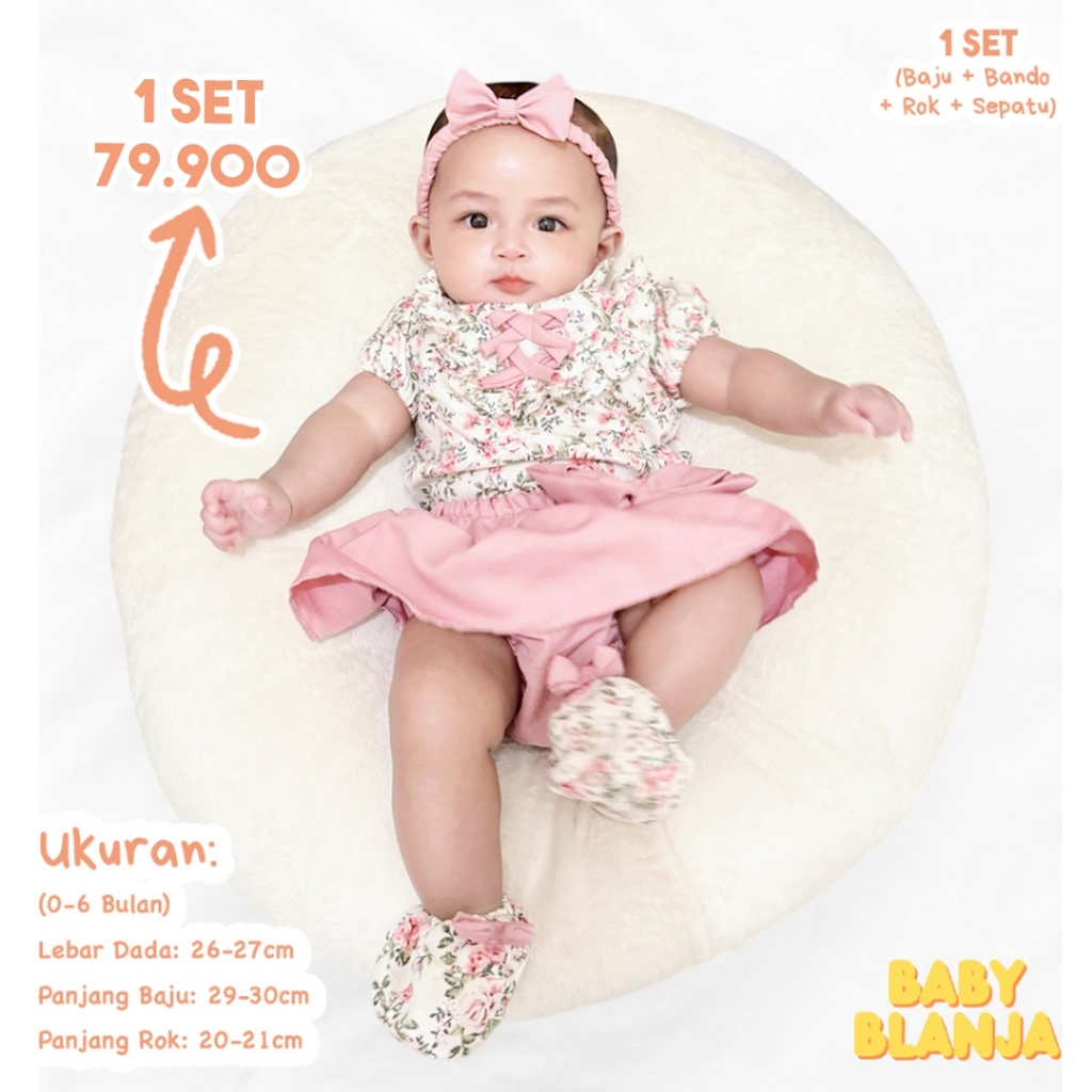 Baju Bayi Perempuan 0 6 Bulan Zelina / Talitha Set