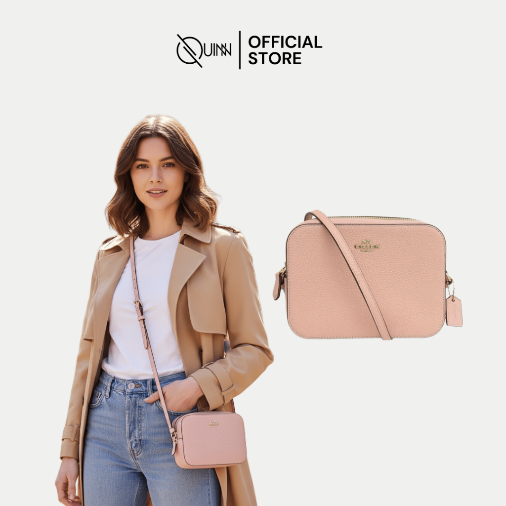 Coach Mini Jamie Camera Bag In Signature Canvas Peach / Tas Selempang Wanita