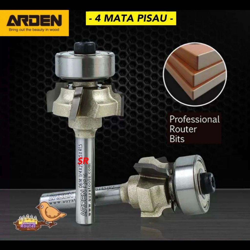 Mata Router/ Profil Edging 4 Mata Pisau/ Round Over Bits ARDEN