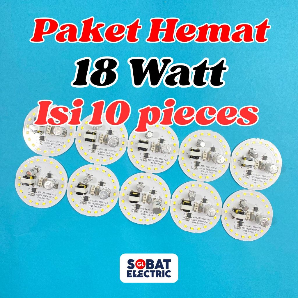 Paket Hemat 18 Watt PCB AC Mata LED - PCB Mata Lampu LED AC Tanpa Driver 18w